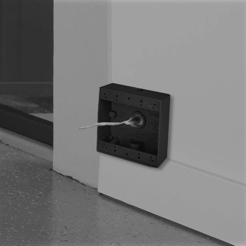 Installed Bronze 4.5-Inch By 4.5-Inch 2-Gang Weatherproof Junction Box With 2-Inch Depth, Three Half-Inch Threaded Holes