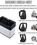 Brush head set for Elite Electric Portafilter Cleaner For Coffee Grounds Shakes Pucks Loose In A Flash With Dual Spin Brushes Plus The Matched Knock Box Included No Sweat.