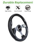 Classic Gray Golf Cart Steering Wheel delivering tight grip and quick swap vibes for smooth road cruising, 13-inch size.