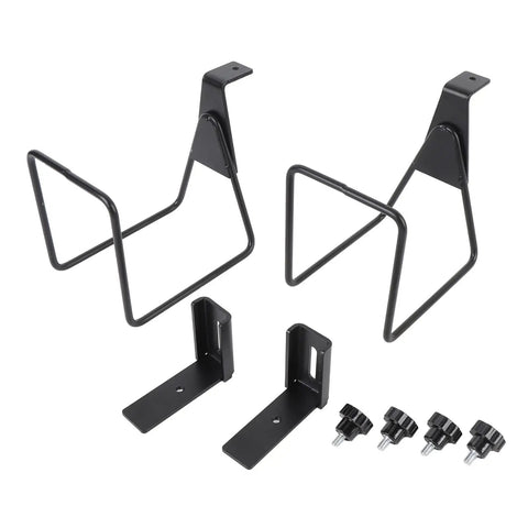 Adjustable Wall Mounted Hose And Pipe Rack For Lawn And Garage Cleanup Holds Eighty Feet Heavy Duty Alloy Steel Build installation brackets.