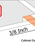 Diagram illustrating 3/8 inch overlay for Soft Closing 3/8 Inch Overlay Face Frame Cabinet Hinges, showing cabinet door and frame.