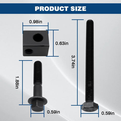 Product size diagram of Heavy Duty Alternator Pump Pulley Adjuster Kit With Belt Tensioner Replacement Bolt Set.
