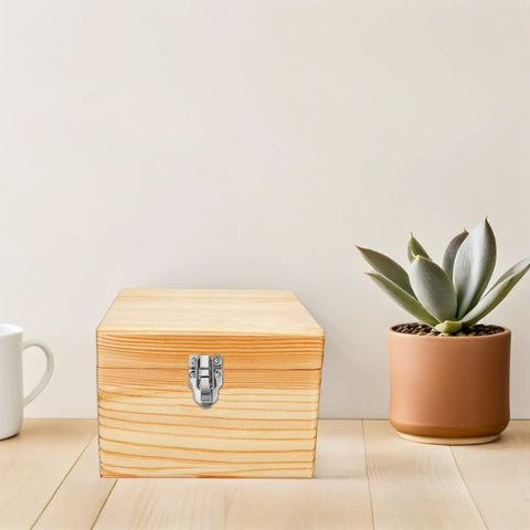 Wooden box with Duckbilled Toggle Latches Set For Jewelry Boxes, Tool Chests, And Decorative Displays Retro Vintage Inspired Silver Iron.