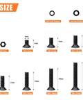 380 Piece M4 Socket Cap Screws Set With Countersunk Heads, Full Thread, Hex Nuts, Lock Washers, Flat Washers, 10.9 Grade