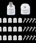 White Cabinet Hinge Repair Kit With Plastic Expansion Dowels And Screws for fixing loose doors and drawers