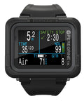 Peregrine TX Dive Computer With Two Point Two Inch LCD Full Color Display showing real-time dive data on wrist strap