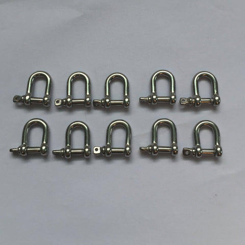 Stainless Steel Mini D Shackle 4mm For Paracord Jewelry And Everyday Outdoor Gear, Tough 316 Marine Hardware, 10 pieces set