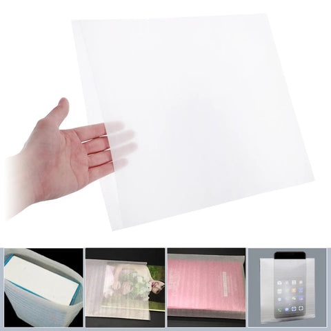 Hand holding Epe Foam Wrap Cushion Packaging Material Pressure-Resistant White Foam Sheets Pack Of 100 for shipping and moving.