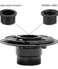 6 Inch Square Shower Drain With Flange Kit, 1.2mm SUS304 Stainless Steel Floor Drain parts, adjustable height, rubber collar