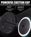 Heavy Duty Pneumatic Grease Pump Delivers Ultra High Pressure 50 To 1 Flow Through Tough As Nails Aluminum Grease Gun showing suction cup with spring.