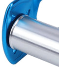Close-up of aluminum component of Slackline Pulley For Outdoor Zipline Obstacle Course Portable Aluminum Slider Pulley.