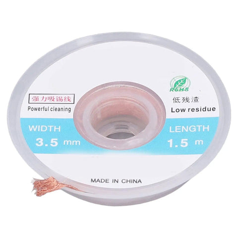 Copper Solder Wick Braid Pack For Desoldering With High Conductivity Pro Grade 1.5m Length And 3.5mm Width spool