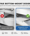 Undermount Drawer Slides 18 Inch Black With Soft Close Bottom Mount Pull Out Shelf Rails showing bottom support