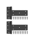 6 Inch Industrial T Gate Hinges Set of Two With 48 Lbs Per Hinge Capacity WeatherGuard Black Finish for Outdoor Fence Gate Hardware