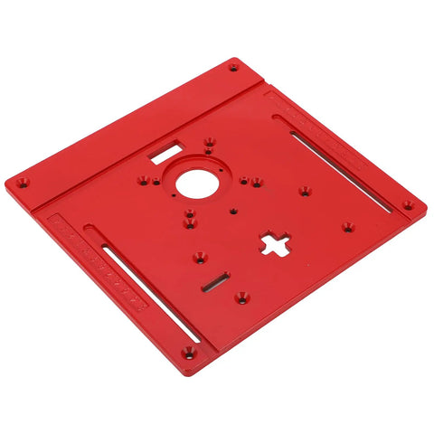 Superior Router Table Insert Plate Made To Swap Straight Into Jig Saws And Wood Trimmers, red metal, precise mounting for accuracy.