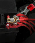 Battery Terminal Connectors 2 Pack 4 Way Quick Disconnect Release for Auto and Marine Use Heavy Duty Top Post Clamps installed