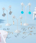 96Pcs Stainless Steel Earring Hooks Set Long V Shape Marquise Ear Wires With Circle Ball Dots And Horizontal Loops Displayed
