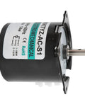 Heavy Duty 14 Watt Ac Synchronous Motor With High Torsion Metal Gears And Pure Copper Coil For Smooth Central Shaft Bracket Automated Industry Use at 110rpms side view with label