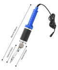 Top Shelf Electric Craft Scissors engineered for sharp carpet carving, featuring a blue handle and dual blades for tufting.