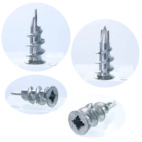 Bear Claw Double Headed Screws and Self Drilling Drywall Anchors Picture Hangers Kit for Wall Decor zinc anchors