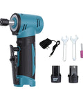 Heavy Duty Cordless Die Grinder For Polishing Sanding And Surface Prep Featuring Dual Rechargeable Lithium Batteries With Swift Us Plug Charger and accessories.