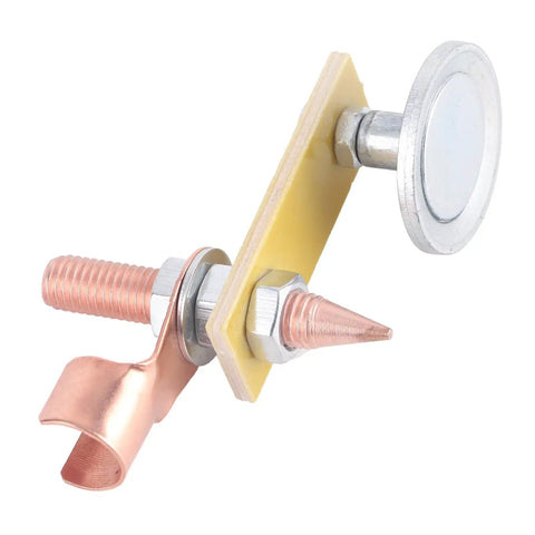 Heavy Duty Welding Magnet With 4Mm Thick Insulation Board For Ultimate Safety And Strong Magnetic Suction On Any Iron Surface During Serious Welding Jobs Around The Shop, showing metal parts and insulation.