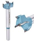 Close-up of Straight Shooter 13/16 Inch Forstner Drill Bit, 21mm tungsten carbide, designed for clean woodworking cuts.