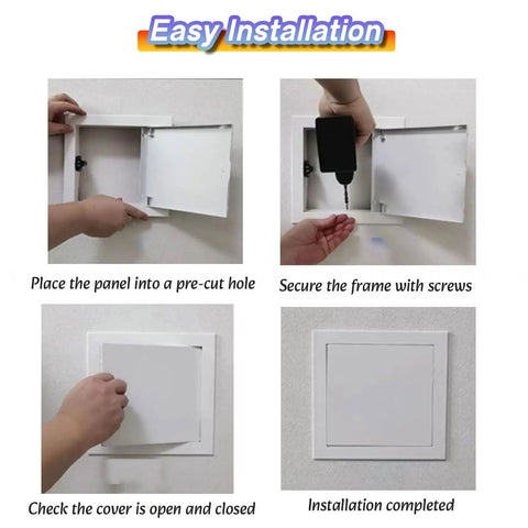Light Gray Galvanized Steel Access Panel For Drywall Ceiling Maintenance Rust Resistant Seamless Inspection Hatch Door installation steps.