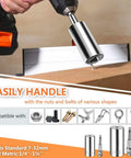 Universal Socket Wrench Set With Three Eighths Inch Ratchet And Drill Adapter Chrome Vanadium Steel Repair Tool Kit in use
