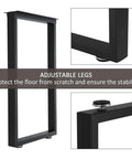 Beefy 30 Inch Metal Table Legs Set Of 2 With Adjustable Feet Pads Black Industrial Grade Support For Dining Desks and Tables