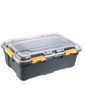 Tough As Nails 12 Gallon Waterproof Storage Tote With Clear Polycarbonate Lid and Slick Heavy Duty Latches Stackable Gray Bin.