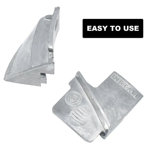 Stretch Belt Mate Kit 2 Piece Metal Belt Remover And Installer Tool Set for Cars Trucks Trolleys close-up on zinc alloy tools