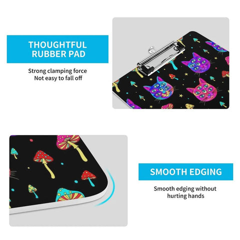Trippy Eyes Print Plastic Clipboard With Low Profile Clip Acrylic Workhorse Desk Clip For A4 And Letter Size Papers Sturdy Writing Surface Smooth Glide Go To Desk Clip For Studying And Office Use, printed surface and rounded edge