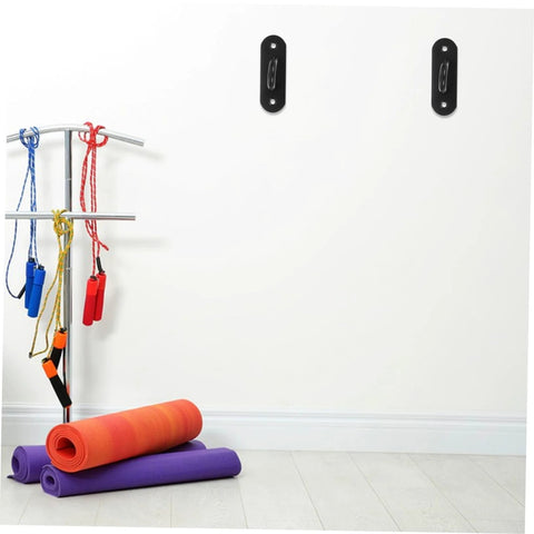 Stainless Steel Wall Mount Exercise Strap Anchors 3 Pack for Resistance Bands installed on wall next to gym equipment
