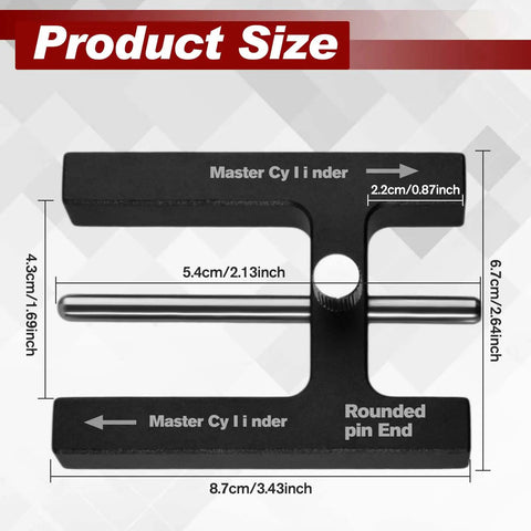 Push Rod Length Gauge And Brake Booster Adjuster Tool For Master Cylinder, 8.7cm black metal size diagram