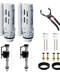 2 Inch Dual Flush Toilet Repair Kit With Metal Tool And Bolt, Water Saving Dual Flush Valve Buttons, Includes Replacement Seal