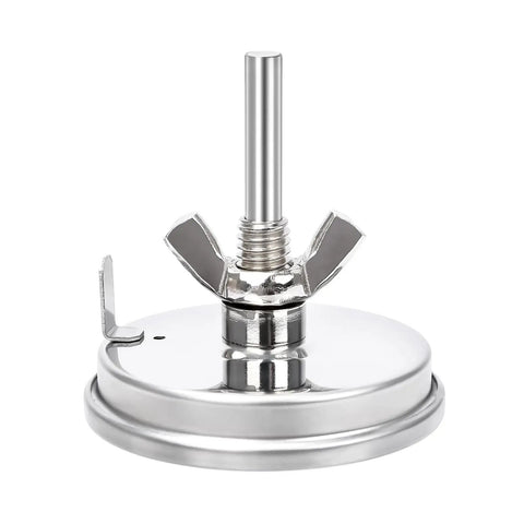 Spot On Accurate Grill Thermometer Replacement For Genesis 300 Series, showing stainless steel mounting and wing nut, 2-3/8 inch diameter
