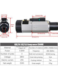 Heavy Duty Air Cooled Spindle Motor With Automatic Tool Change And Iso30 Holder 9.0KW 4 Pole 220V 380V showing dimensions and specifications.