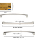 10 Pack Brushed Satin Nickel Cabinet Pulls For 5 Inch Hole Centers Durable Metal Construction dimensions image ZH0032