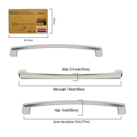 10 Pack Brushed Satin Nickel Cabinet Pulls For 5 Inch Hole Centers Durable Metal Construction dimensions image ZH0032