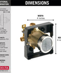 R1-MFWS Universal Shower Trim Kit With MultiChoice Valve Chrome Finish dimensions and material details