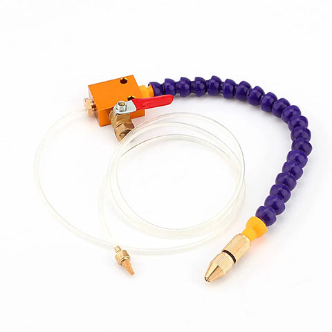 Hella Efficient Coolant Sprayer Mist System For Engraving And Machining Tools With 8mm Air Pipe Compatible Lubrication Nozzle showing adjustable nozzle with hose.