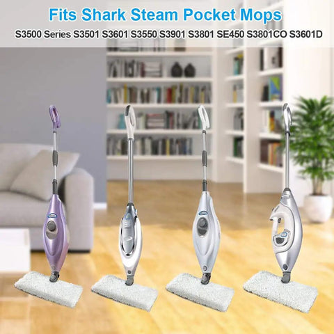 Three Pack Washable Microfiber Steam Mop Pads Replacement For Shark S Series Mops S3501 S3601 S2902 S3901 S3550 SE450 Not For XL Mop Heads Standard Size Great For Hardwood Floors Tile And More