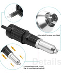 Heavy Duty Rivet Gun Adapter Kit With Four Interchangeable Heads For 2.4mm To 4.8mm Blind Rivets Makes Fastening Tasks Total Cinch Thanks To Durable Alloy Steel Construction That Stands Up To Heavy Use, alloy steel adapter head