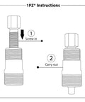 Schematic of Double Head Magneto Flywheel Puller Tool With 24Mm Right Hand And 27Mm Left Hand Threads for usage steps.