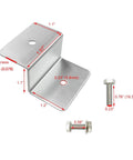 Z Bracket Solar Panel Mounting Kit for RV and Boat Roofs showing bracket dimensions and stainless steel bolts
