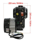 Side view of Heavy Duty Go Kart Rear Axle Kit, 48V 1000W Electric Drive With 16 Tooth Drive Gear, dimensions shown.