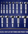 IRWIN Marples 14-piece Forstner drill bit set; carbon steel woodworking bits
