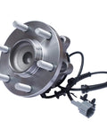 Front Wheel Bearing And Hub Assembly For RWD Nissan Frontier 2005-2018 Pathfinder 2005-2012 Xterra 2005-2015 Suzuki Equator 2009-2012 With ABS 6 Lug Replacement Drop-In OEM-Grade Ready-To-Go showing 6 lug bolts and wiring