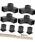 Tough As Nails 4Piece 3Way Corner Brackets Kit With Post Bases And Mounting Hardware includes heavy duty steel connectors for outdoor builds.